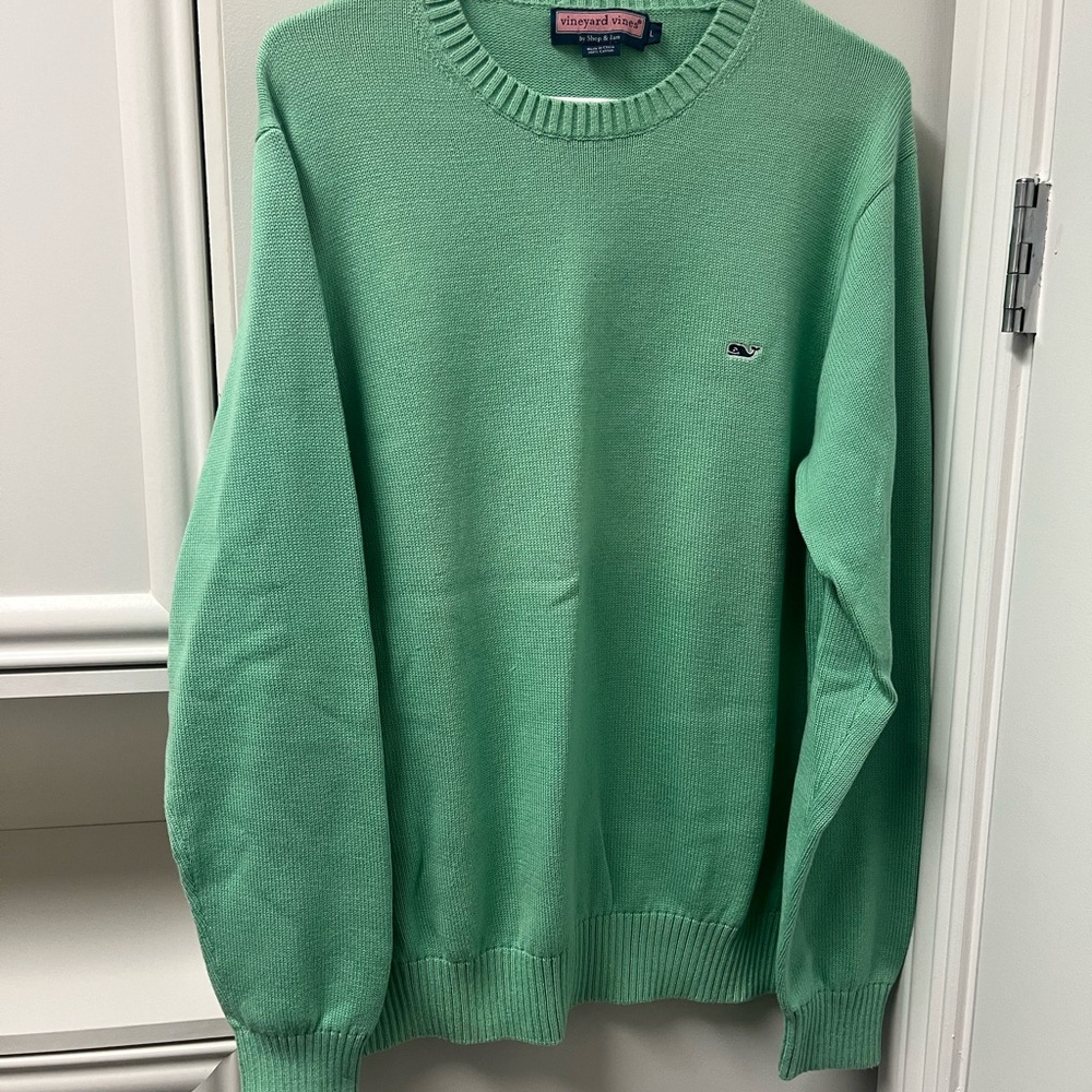 Vineyard Vines Green Crewneck Sweater Classic Knit